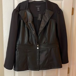 Ashley Stewart faux leather blazer, size 16